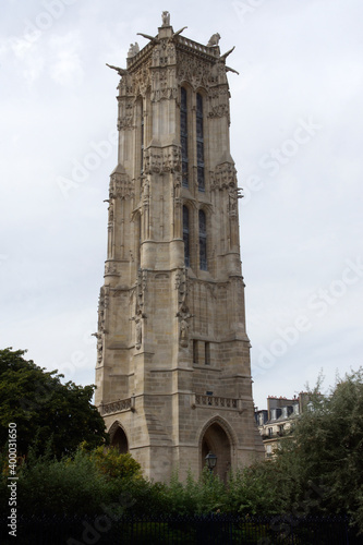 Paris (France). Gothic tower of Santiago in the IV district of the city of Paris