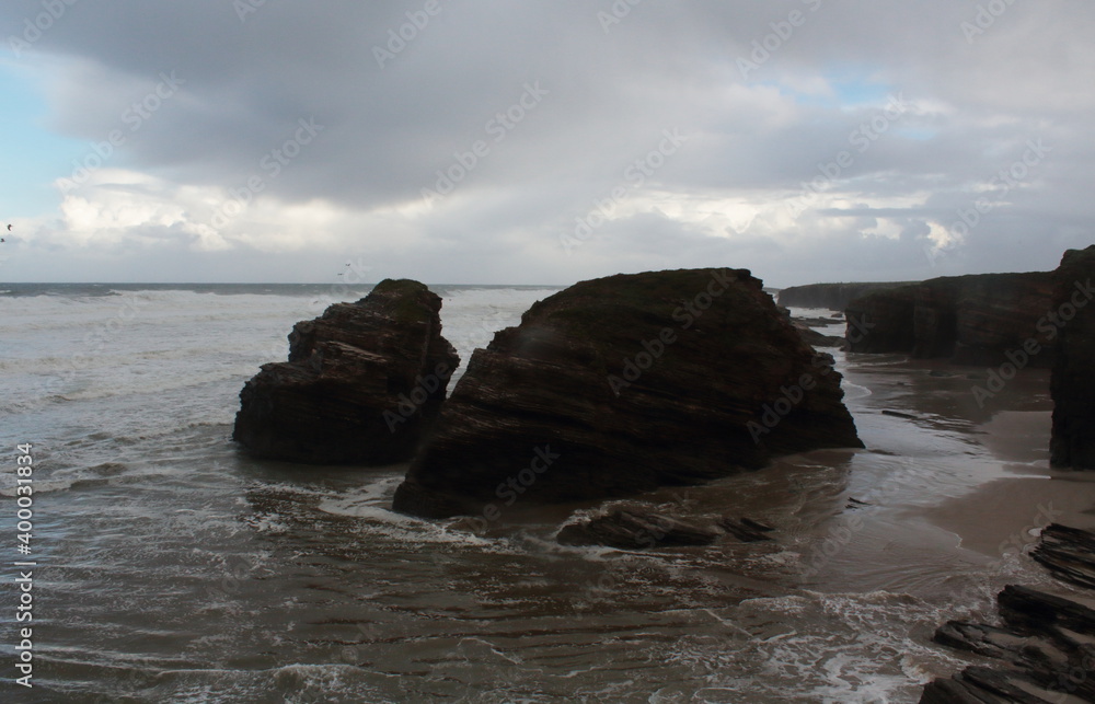 Cyclone Dora at Cathedral´s Beach in Galician Coast