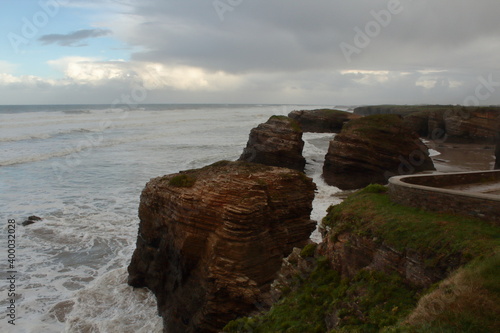 Cyclone Dora at Cathedral´s Beach in Galician Coast photo