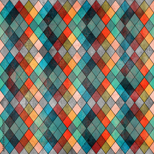 Watercolor argyle abstract ...