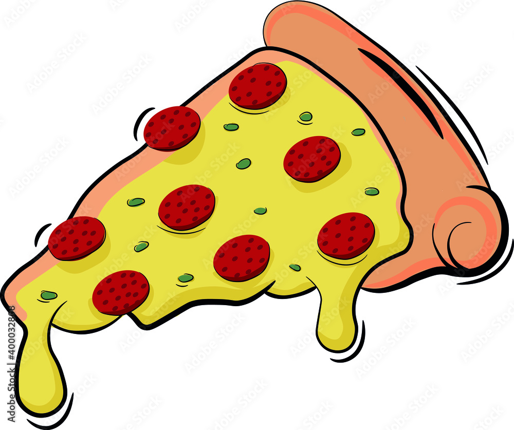 pizza salami with cheese and mozzarella, Realistic 3D Illustration pizza salami with cheese and mozzarella, Realistic 3D Illustration