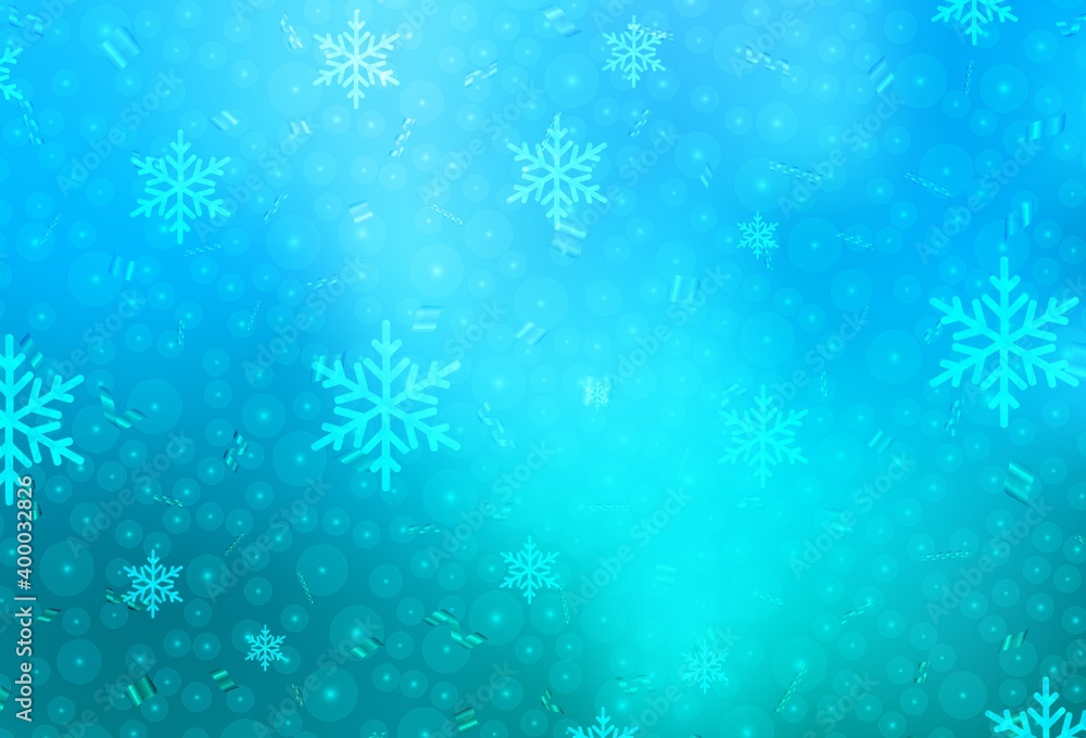 Light BLUE vector background in Xmas style. Light BLUE vector background in Xmas style.