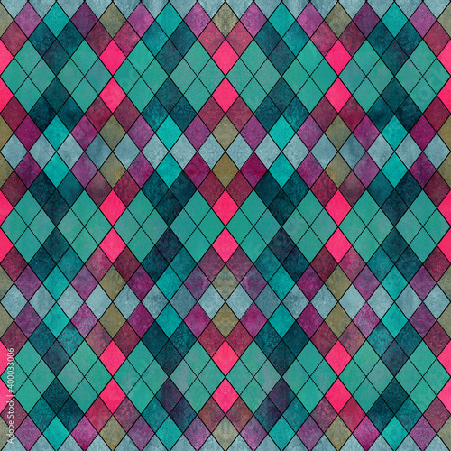 Watercolor argyle abstract ...