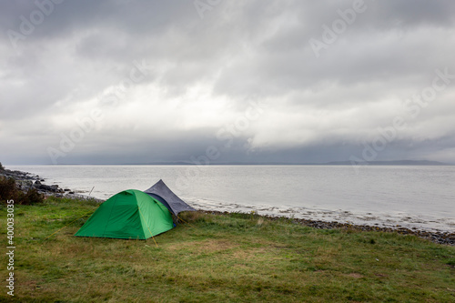 camping by the sea on Arran