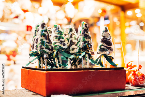 Christmas tree. christmas streets.christmas lollipops. 