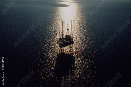 Petroleum Drilling Platform in Gulf of Mexico off Louisiana  - Photographer LEO TOUCHET photo