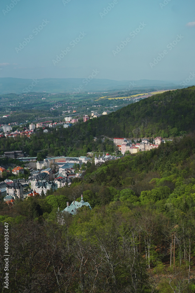 View from Diana tower on Karlovy Vary (Karlsbad), Czech Republic. View from Diana tower on Karlovy Vary (Karlsbad), Czech Republic.