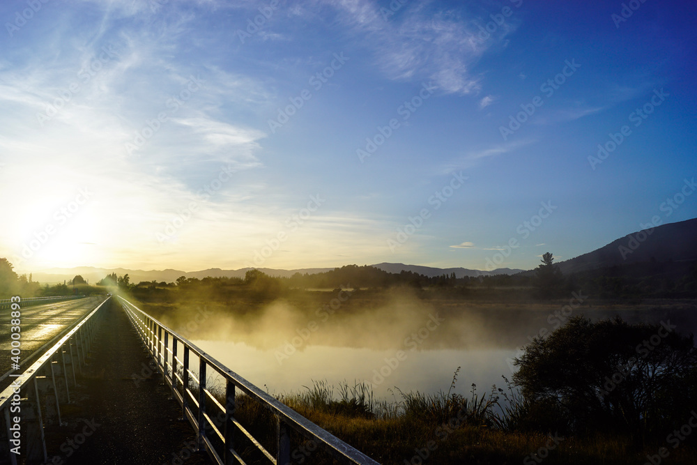 Naklejka premium bridge over river
