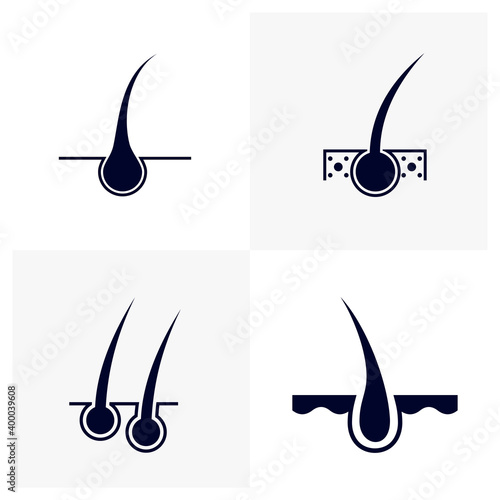 Set of Hair follicle logo design vector template, Organs logo design concept, Icon symbol