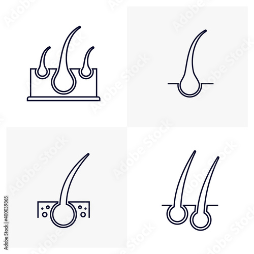 Set of Hair follicle logo design vector template, Organs logo design concept, Icon symbol