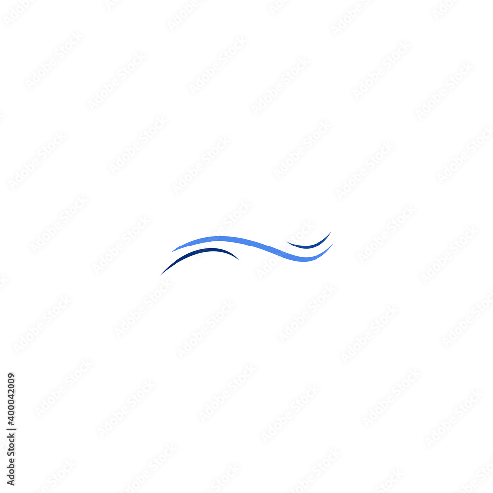 Blue river on white background - Sign, symbol, art, logo