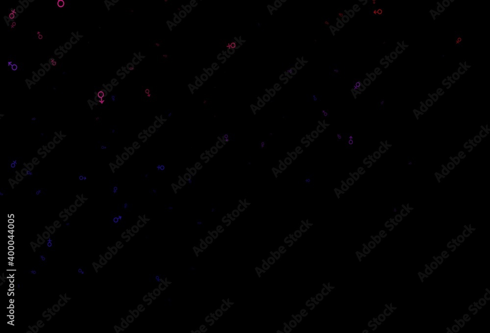 Dark blue, red vector texture with male, female icons. Dark blue, red vector texture with male, female icons.