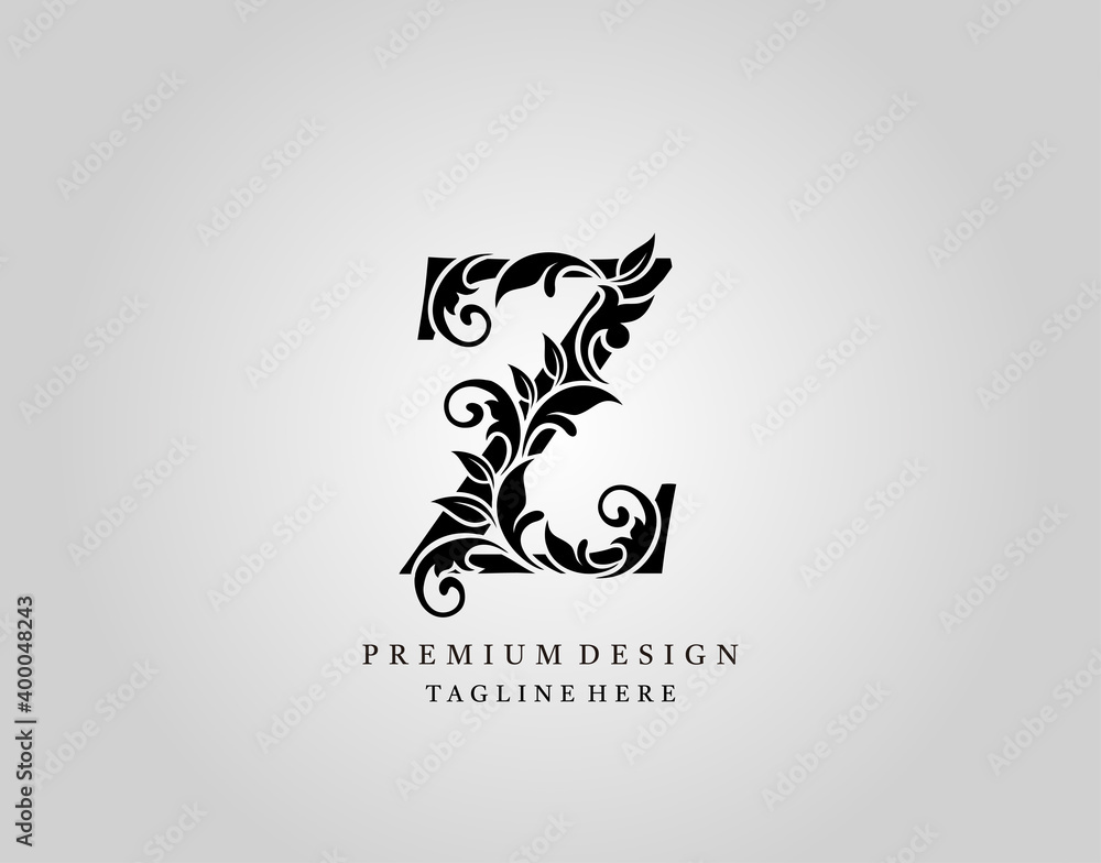 Classic Initial Z Letter logo design, elegant floral ornate monogram design vector. Classic Initial Z Letter logo design, elegant floral ornate monogram design vector.