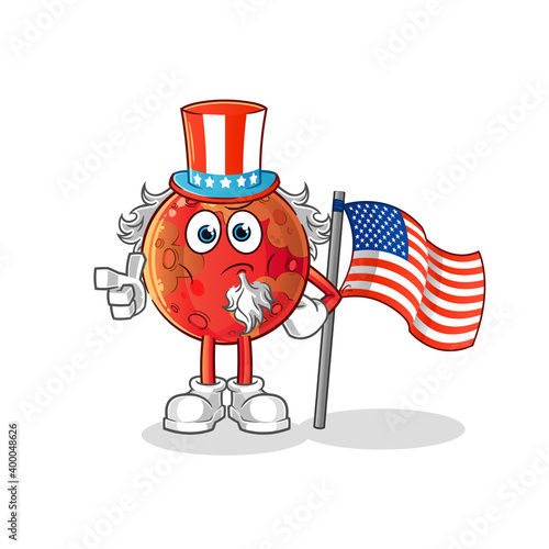 mars uncle sam character. cartoon mascot vector