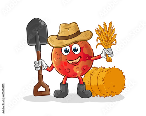 mars farmer mascot. cartoon vector