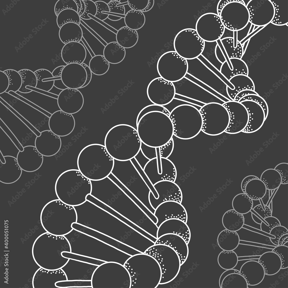 Poster on the topic of science and chemistry. the DNA structure is hand ...