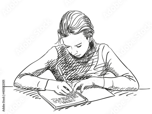 girl writing
