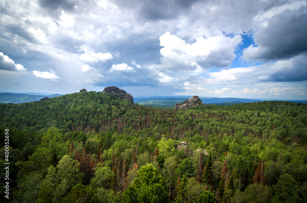 Rocks in the Siberian summer reserve Rocks in the Siberian summer reserve
