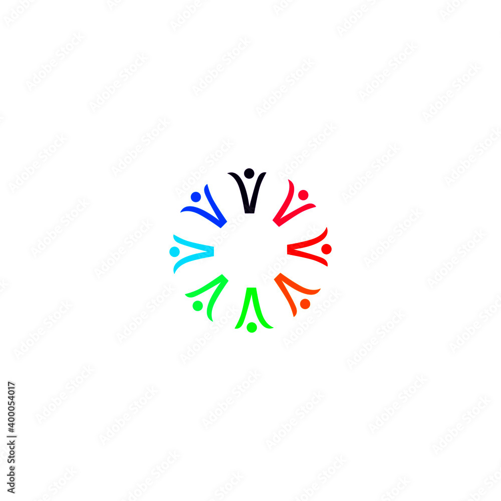 Colorful People abstract art, sign, symbol isolated on white Colorful People abstract art, sign, symbol isolated on white