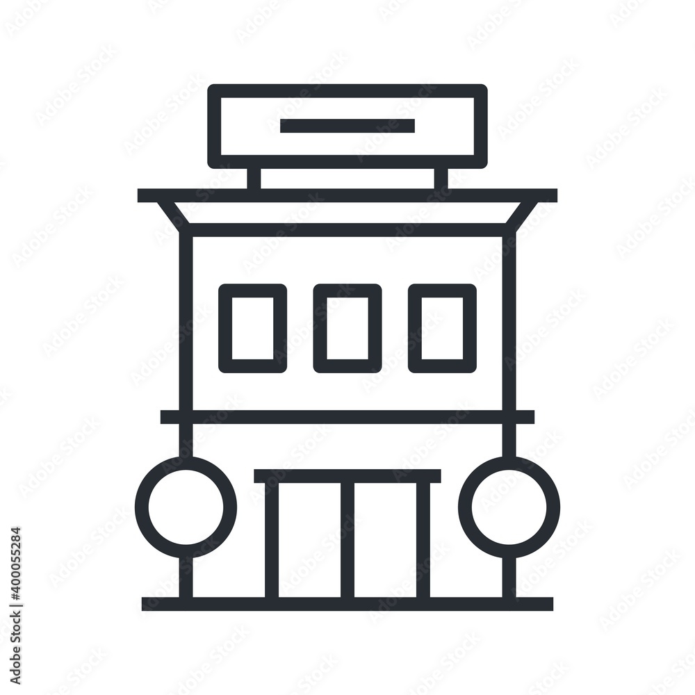 Hotel icon in flat design style. Hotel icon in flat design style.