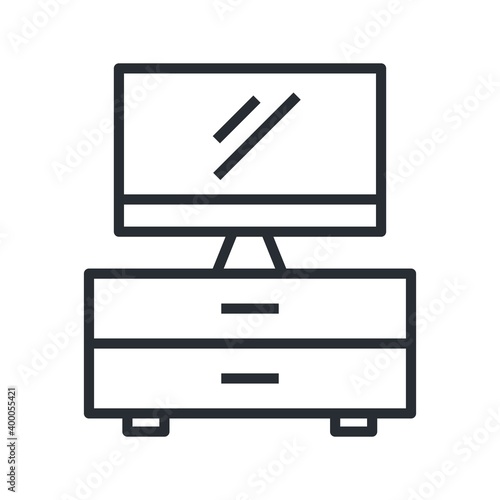 TV set icon in flat design style. Smart Television symbol.