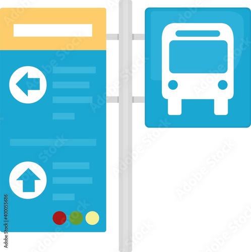 Vector illustration of bus stop signaling emoticon
