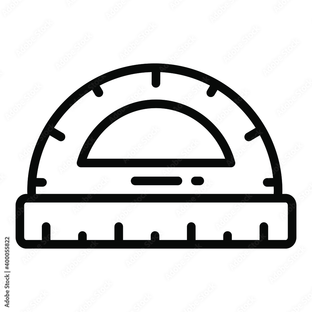 protractor line icon, school and education icon protractor line icon, school and education icon