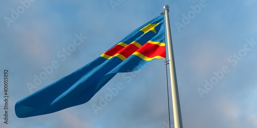 3d rendering of the national flag of the Congo photo