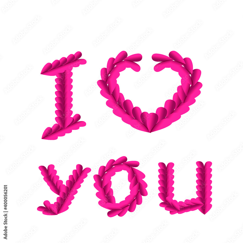 Red heart and I love you design from hearts