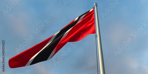 3d rendering of the national flag of the Trinidad and Tobago