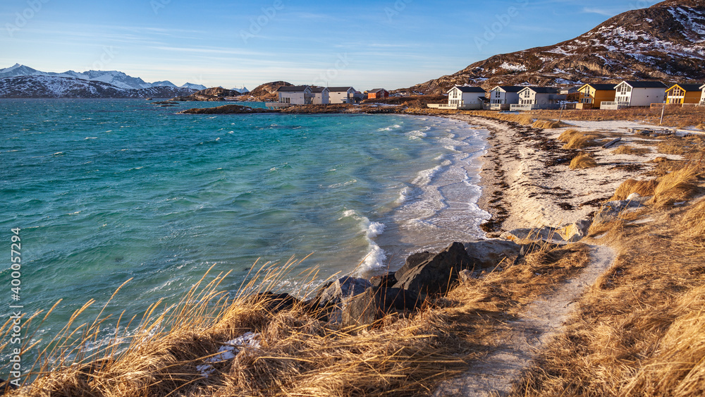 Sandy beach on Sommarøy Island, Norway