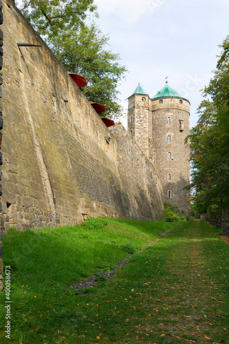 Stolpen, Germany - September 24, 2020 : 12th century medieval Stolpen castle. The place where Countess Cosel was imprisoned for almost 50 years photo