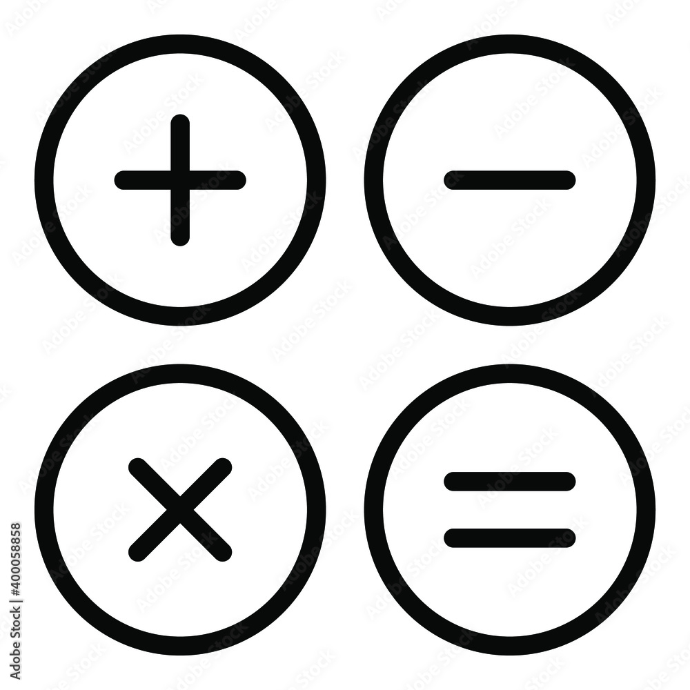 Fototapeta premium calculator line icon, school and education icon 