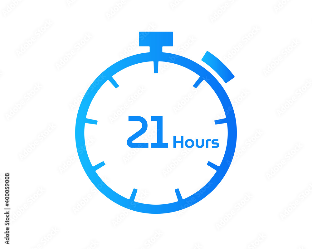 21 Hours timers Clocks, Timer 21 hour icon, countdown icon. Time measure. Chronometer icon isolated on white background 21 Hours timers Clocks, Timer 21 hour icon, countdown icon. Time measure. Chronometer icon isolated on white background