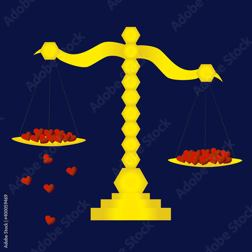 drawing colored scales of justice love