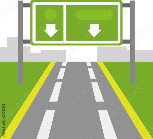 Vector emoticon illustration of a highway