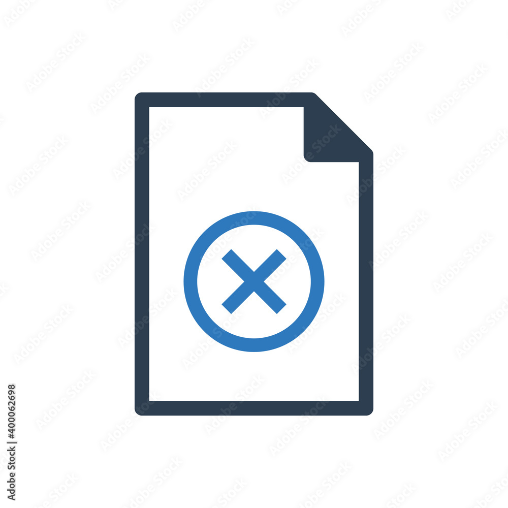 Cancel file icon - document delete icon Cancel file icon - document delete icon