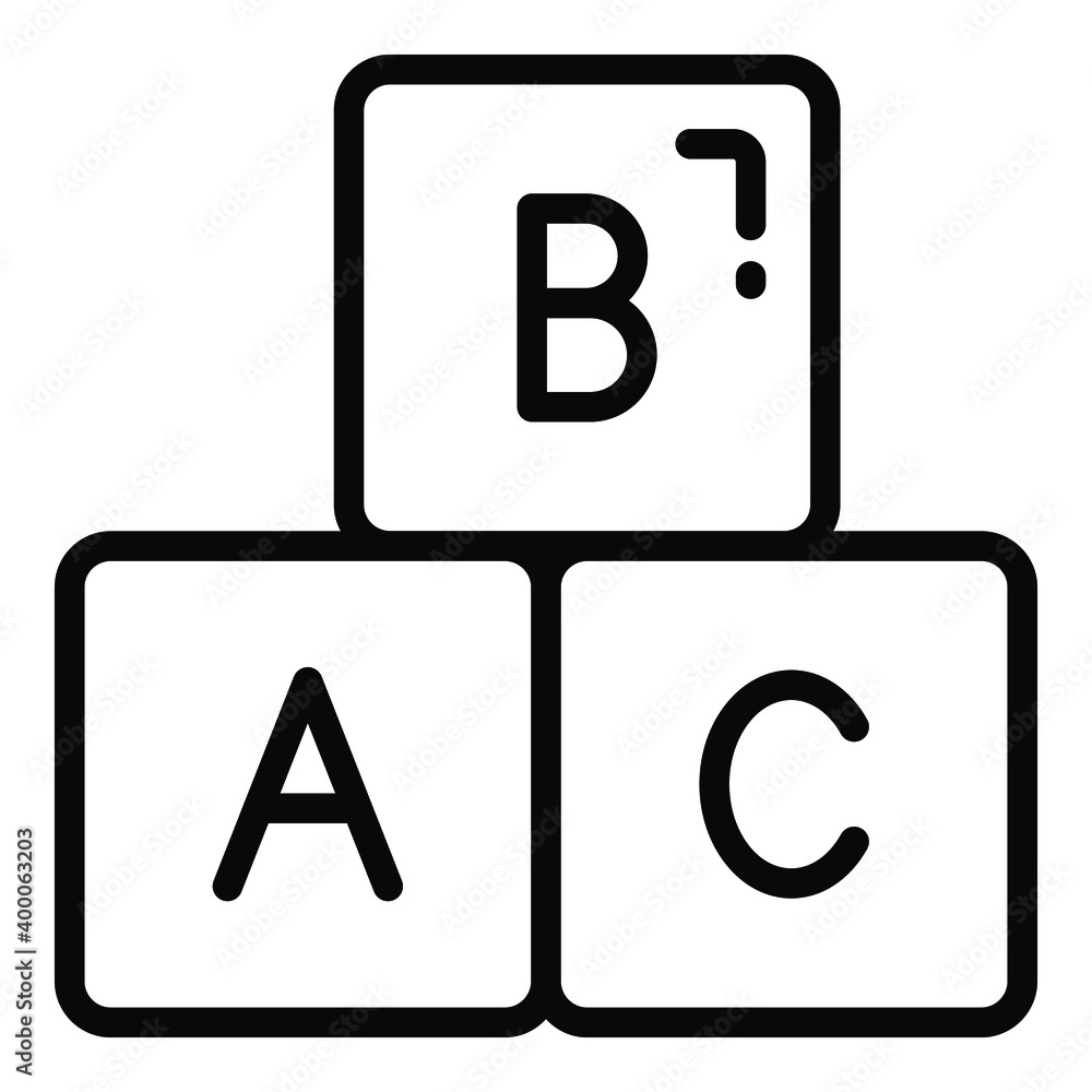 alphabeted line icon, school and education icon alphabeted line icon, school and education icon