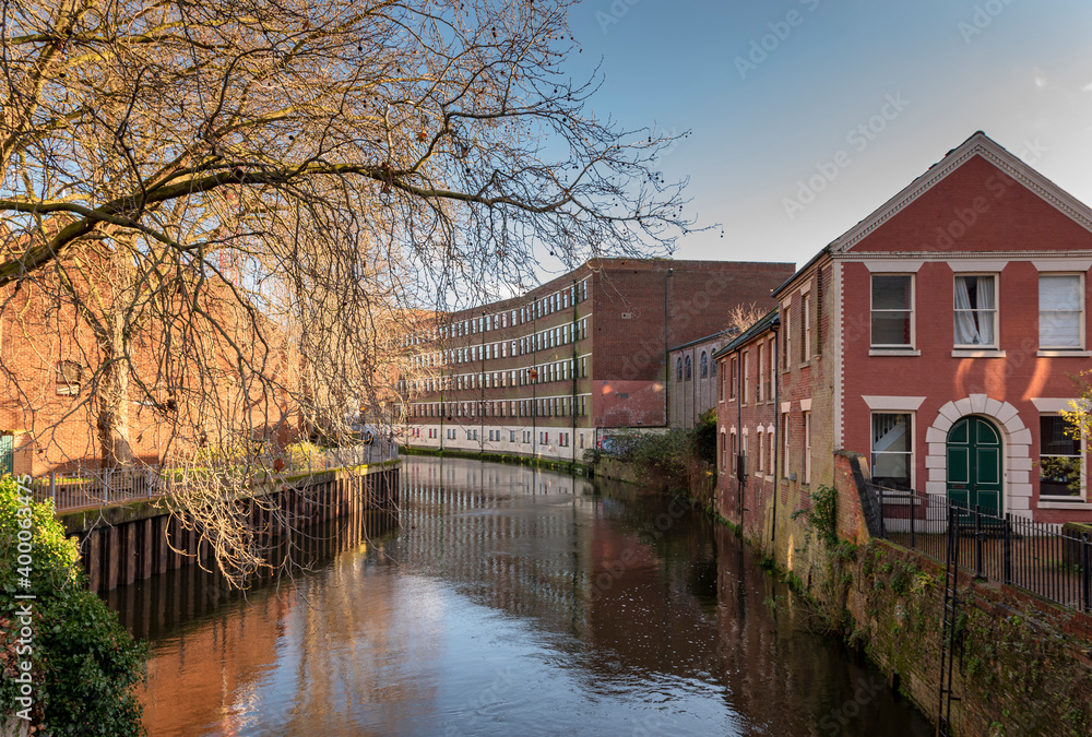 Riverside Walk by the River Wensum in Norwich, Norfolk Riverside Walk by the River Wensum in Norwich, Norfolk