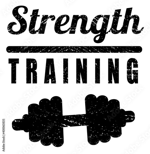 Retro grunge strength training label