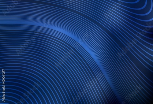 Dark BLUE vector backdrop with curved lines.