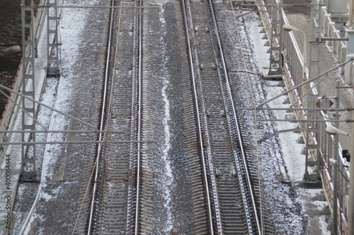 snow-covered railway tracks