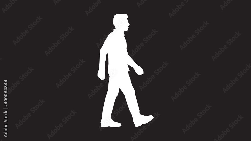 silhouette of a person walking