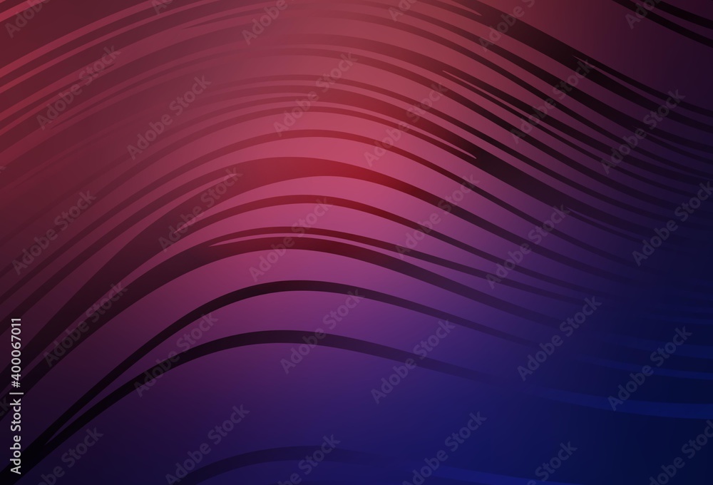 Fototapeta premium Dark Purple, Pink vector layout with bent lines.