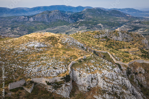 Archaia Korinthos castle aerial view, greece photo