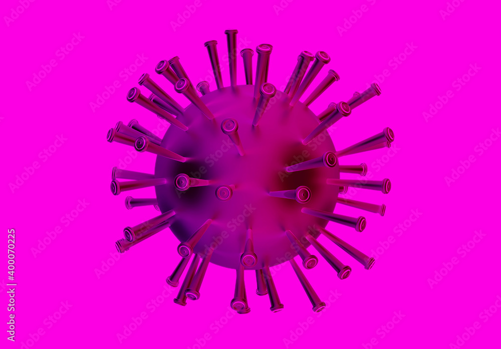 Obraz premium 3D rendering. Virus visualization made in a 3D graphics program. 