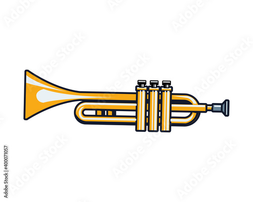 golden trumpet musical instrument isolated icon