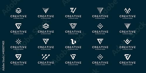 Collection of letter V logo design