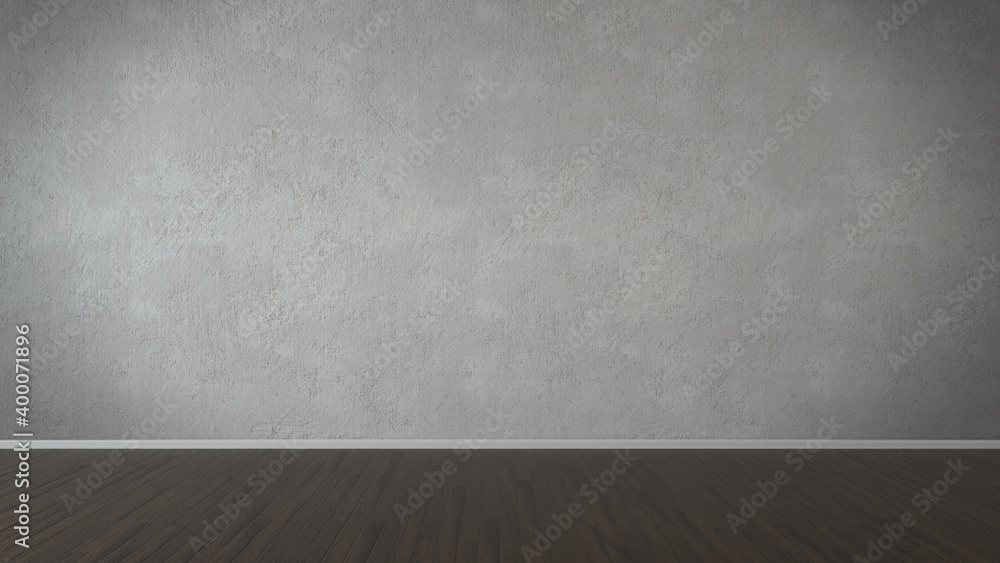 Abstract white interior of empty room with concrete walls and wooden floor. 3d rendering Abstract white interior of empty room with concrete walls and wooden floor. 3d rendering