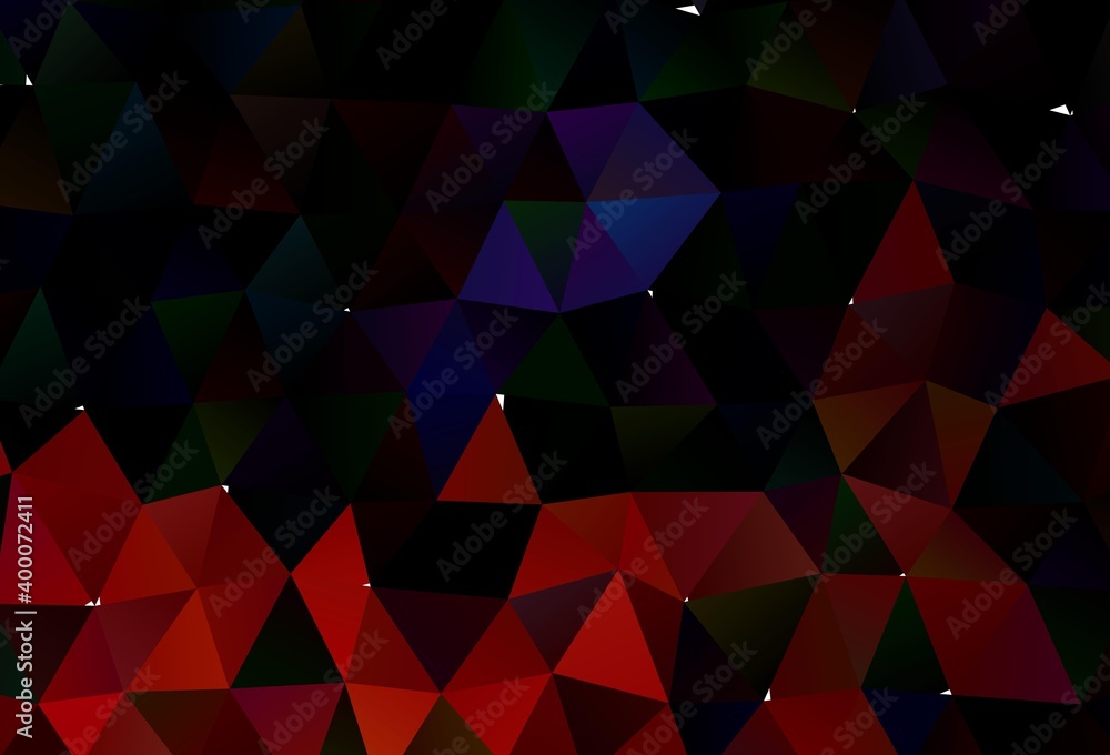 Naklejka premium Dark Blue, Red vector blurry triangle template.